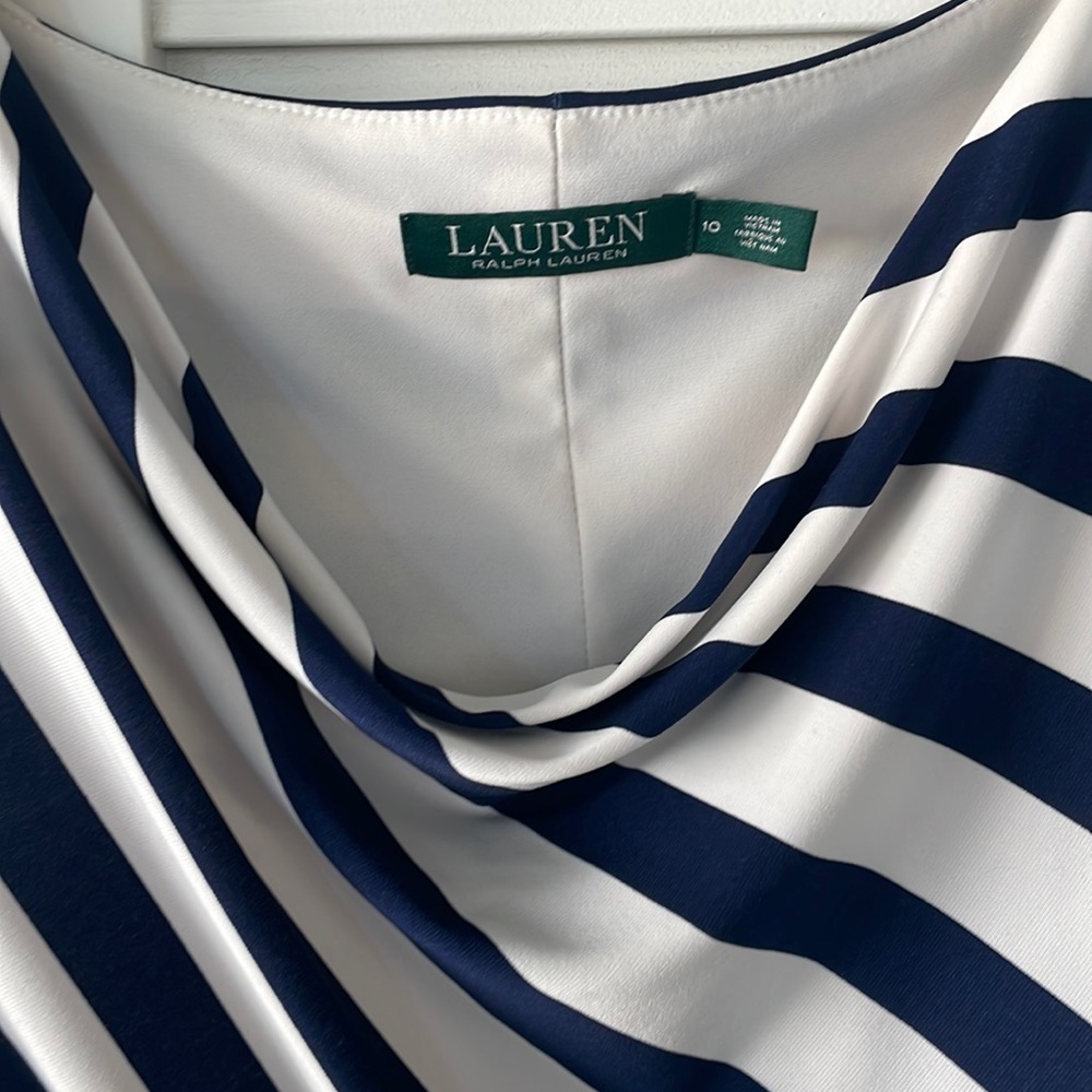 Lauren Ralph Lauren Blue and White side tie dress - Picture 5 of 8